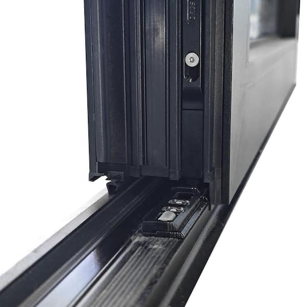 ATVIO 72 in. x 80 in. Matte Black Right Hand/Outswing Aluminum
