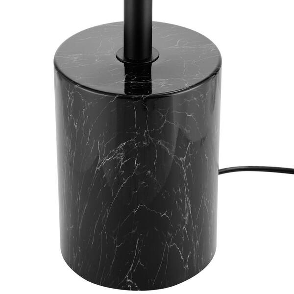 Individual On/Off Rotary Switches on Shades Large Faux Marble Weighted Base Globe Electric 65537 Pratt 63 3-Light Floor Lamp Matte Black 