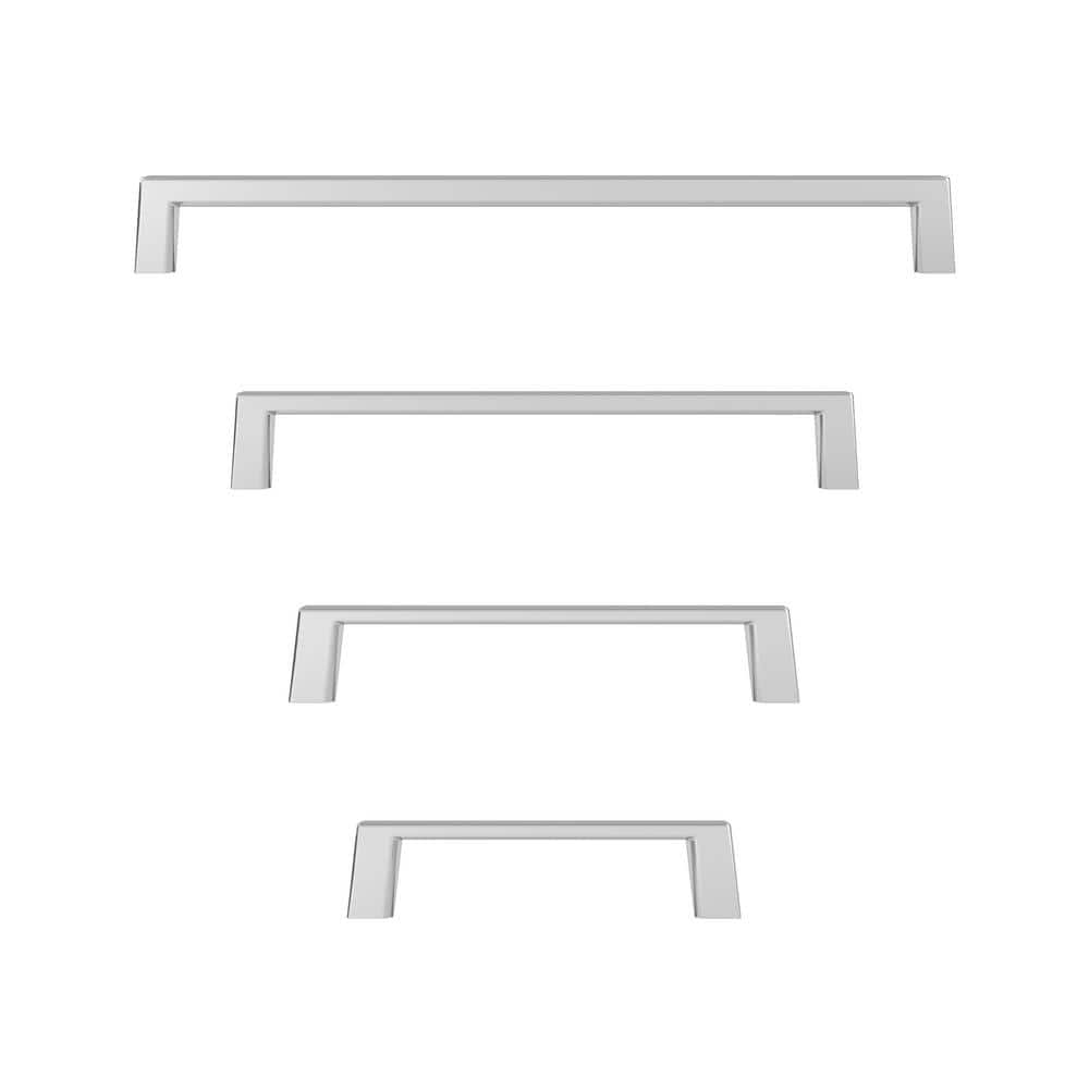 Chrome Modern Rectangular Cabinet and Drawer Pull Handle
