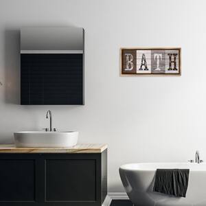 Rustic Bath Letters by Susan Arnot Brown Floater Frame Typography Graphic Art Print 11 in. x 25 in.