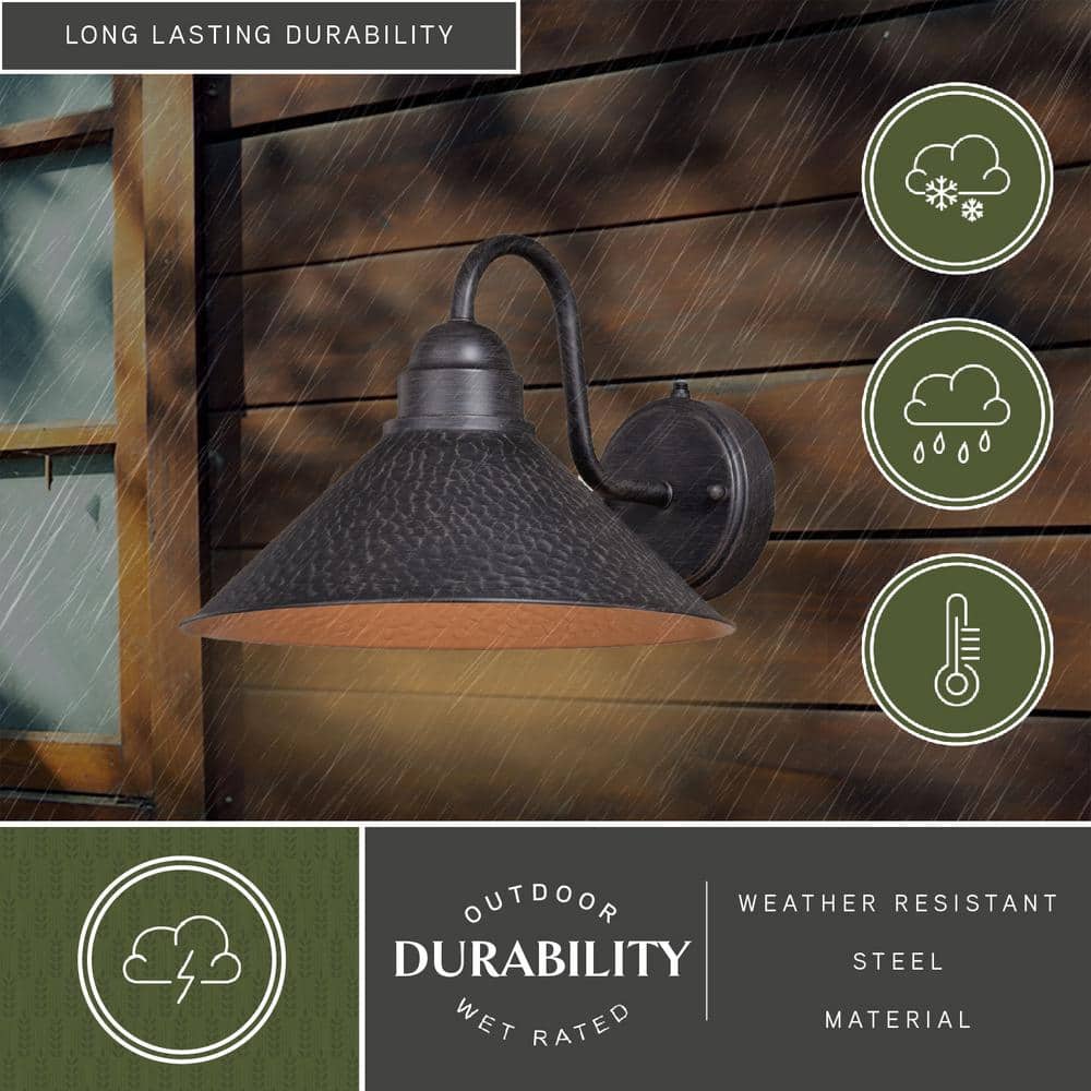 Aged Iron 14" Industrial Outdoor Wall Sconce