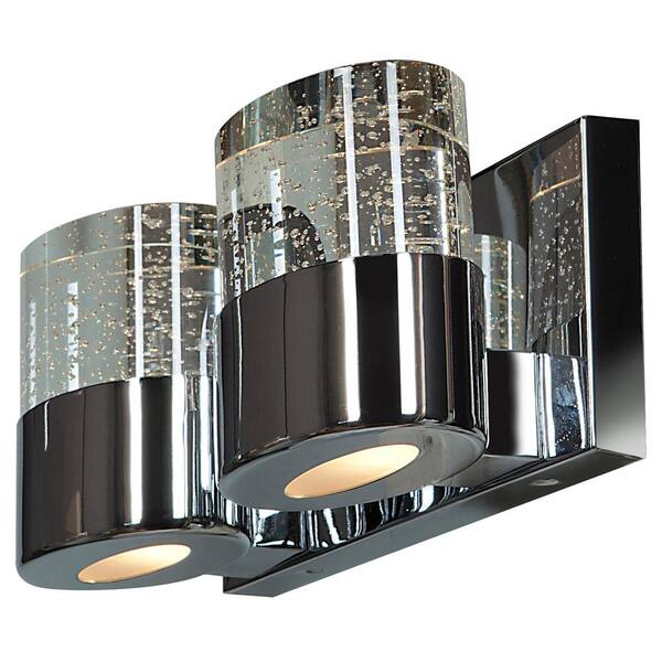 Access Lighting Bubbles 2-Light LED Chrome Bath Light with Clear Diffuser