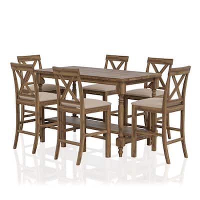 Seats 6 Counter Height 35 36 In Dining Room Sets Kitchen Furniture The Home Depot Dining Room Sets, Round Pub Table Seats 6