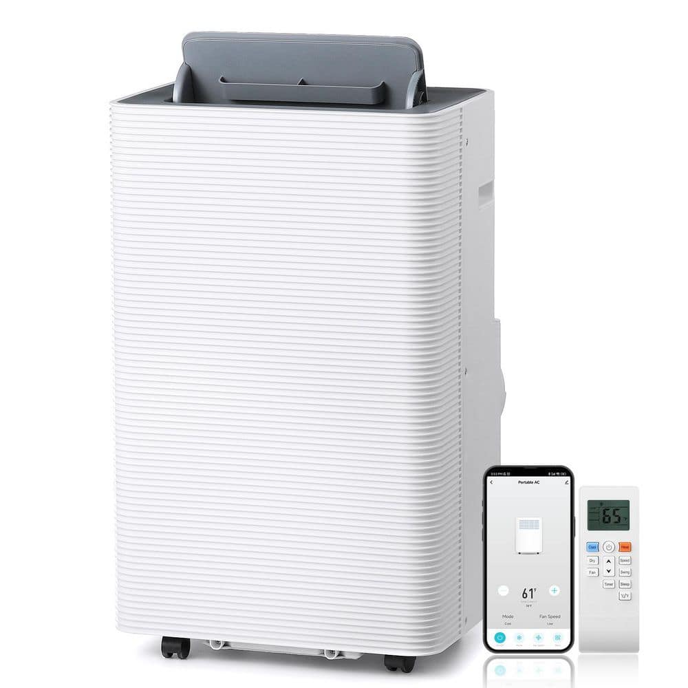 White Portable Air Conditioner and Heater with Remote and WiFi