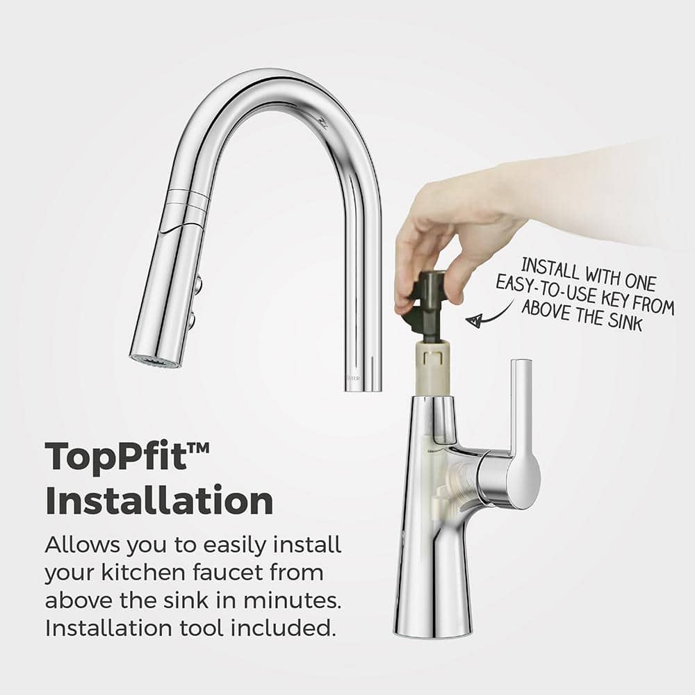 Tasso Polished Chrome Pull-Down Kitchen Faucet with Soap Dispenser