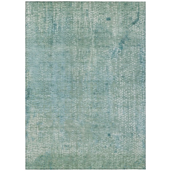 Chantille Machine Washable Indoor/Outdoor Abstract ACN2087 Teal 5 ft. x 7 ft. 6 in. Area Rug