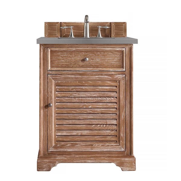 James Martin Vanities Savannah 26 in. W x 23.5 in.D x 34.3 in.H Single Bath Vanity in Driftwood with Quartz Top in Grey Expo