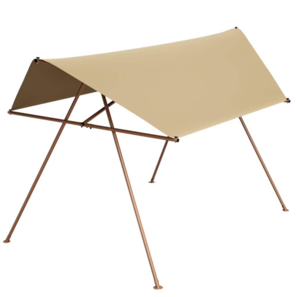 Ridstar 17 ft x 10 ft. Light Khaki Hexagonal Shade Gazebo Canopy