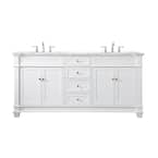 Timeless Home 72 in.W x 21.5 in.D x 35 in.H Double Bath Vanity in White ...