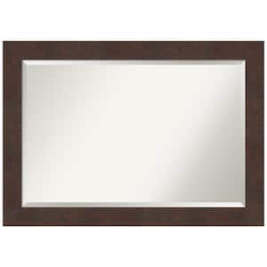 Medium Rectangle Wildwood Brown Beveled Glass Casual Mirror (29.25 in. H x 41.25 in. W)