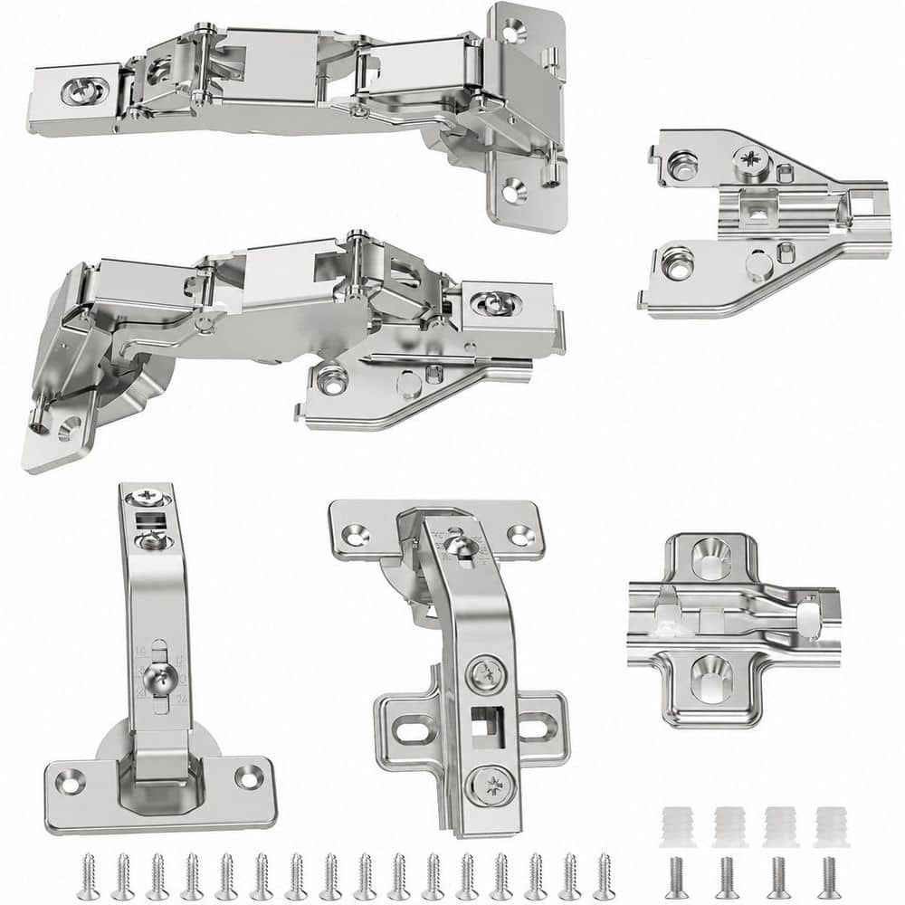 Corner Cabinet Face Frame 135° and 165° Concealed Soft Close Hinges Kit, Clip On, Nickel Finish, 2-Pairs price history on PriceWatchPro