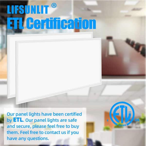 Honbei 2ft. x 4ft.7800 Lm Integrated LED Panel Light,5000K Recessed Edge-Lit 2x4 LED Flat Panel Light 110-277V 16 Pack