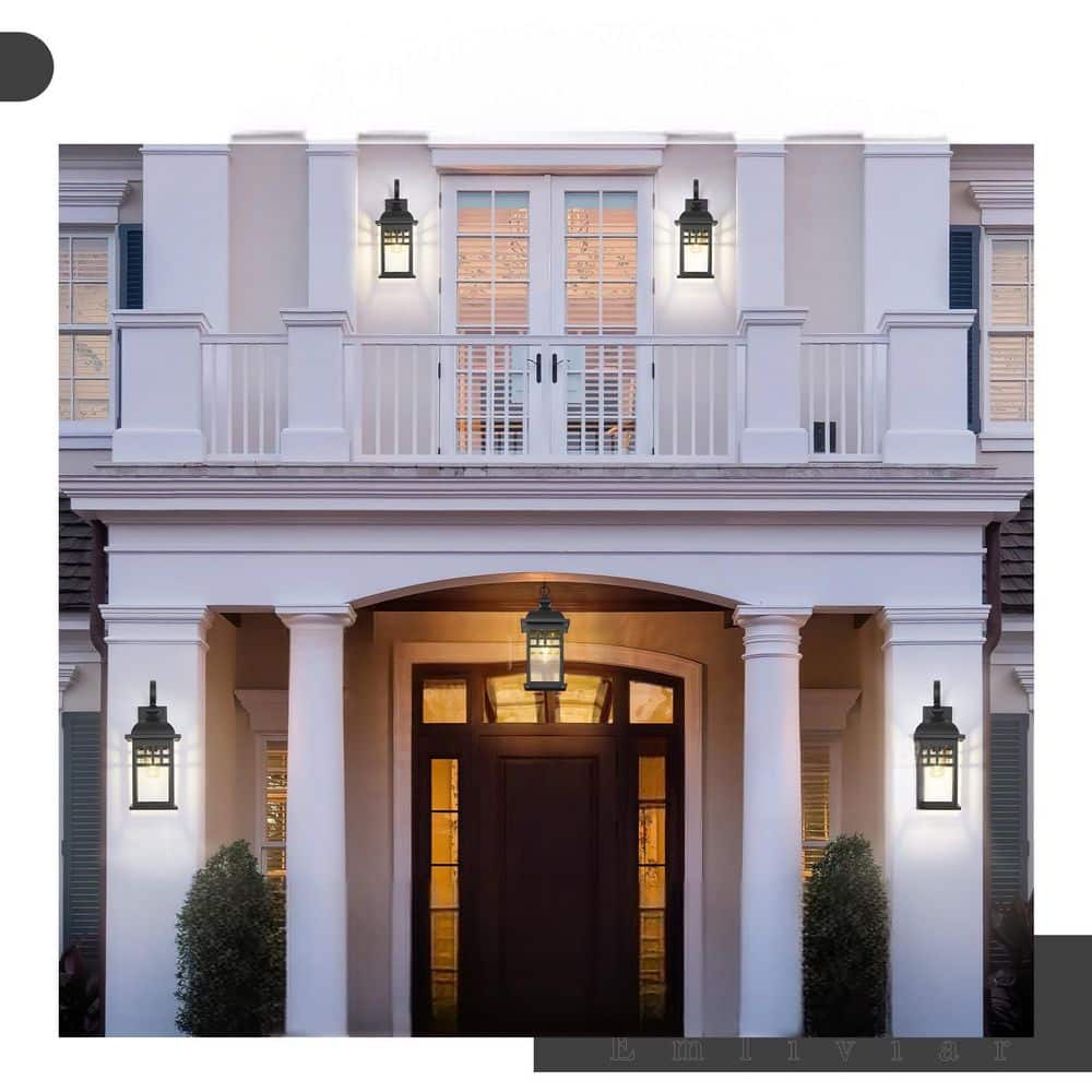 22 in. Black No Motion Sensing Outdoor Hardwired Wall Lantern Sconce with No Bulbs Include price history on PriceWatchPro