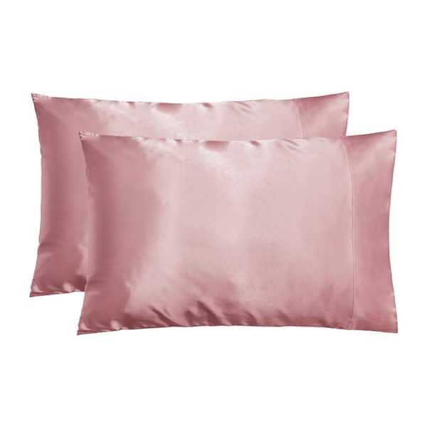 Unbranded Blush Satin Standard Pillowcase Set of 2