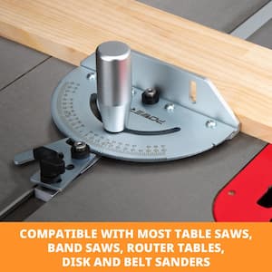 Aluminum Deluxe Miter Gauge for Table Saw, Miter Guide with 120 Angle Stops