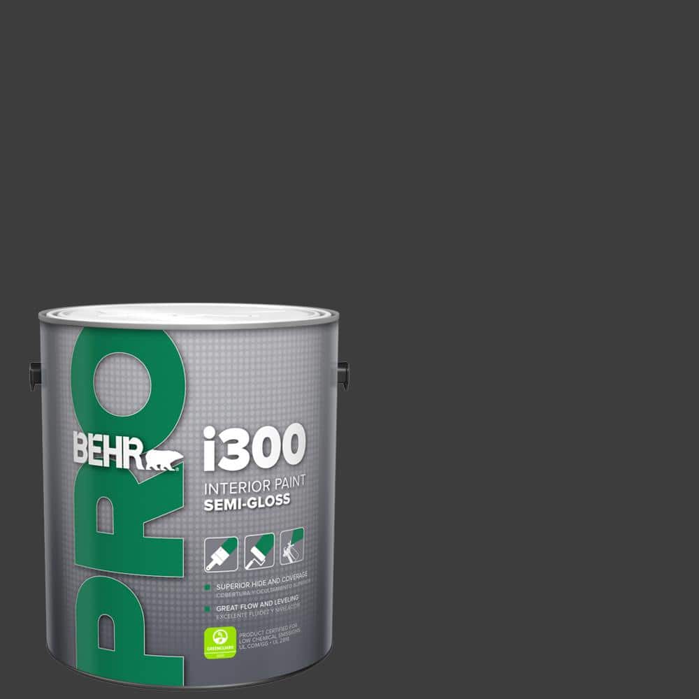 BEHR PRO 1 gal. Black SemiGloss Interior Paint PR37301 The Home Depot