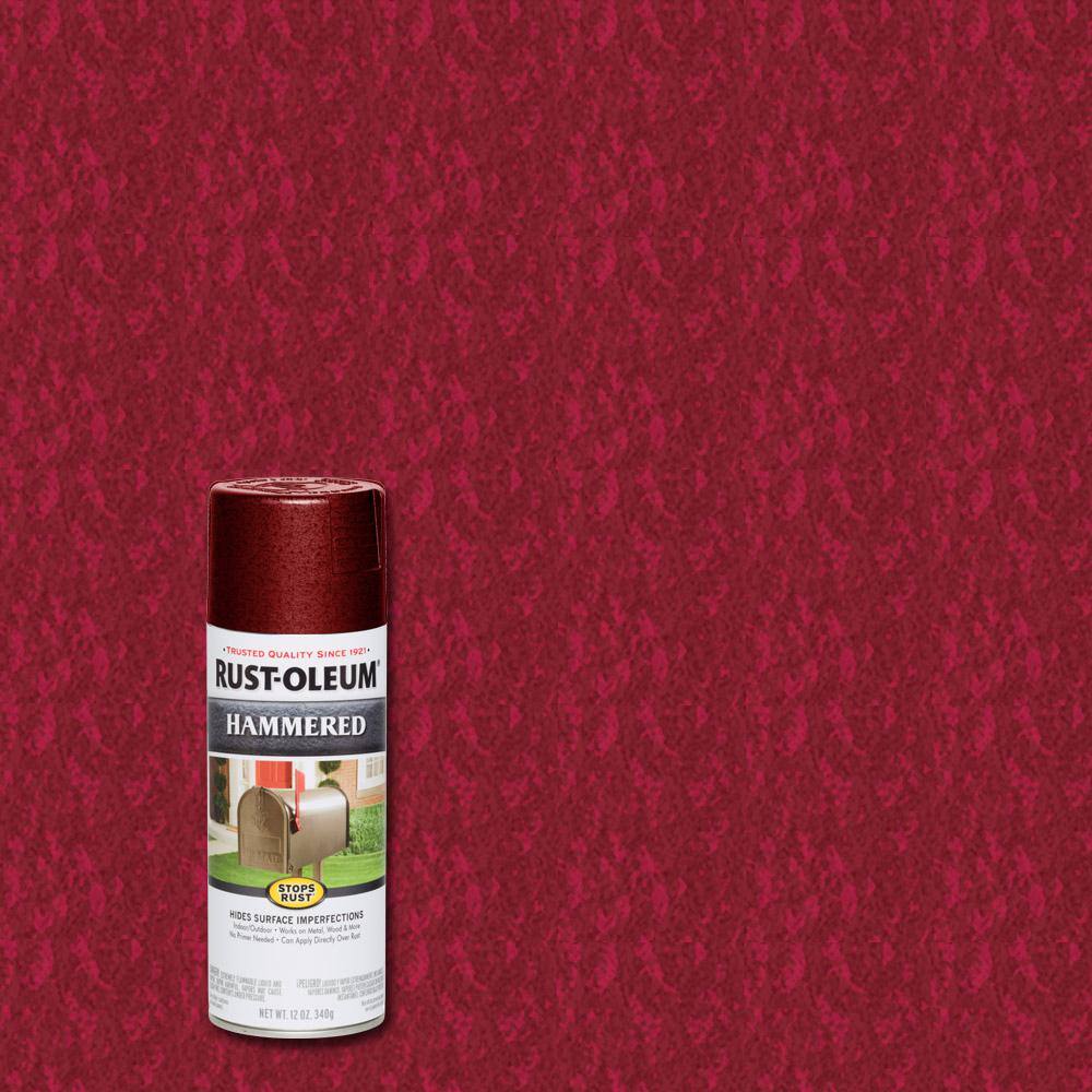 RustOleum Stops Rust 12 oz. Hammered Bright Red Protective Spray Paint