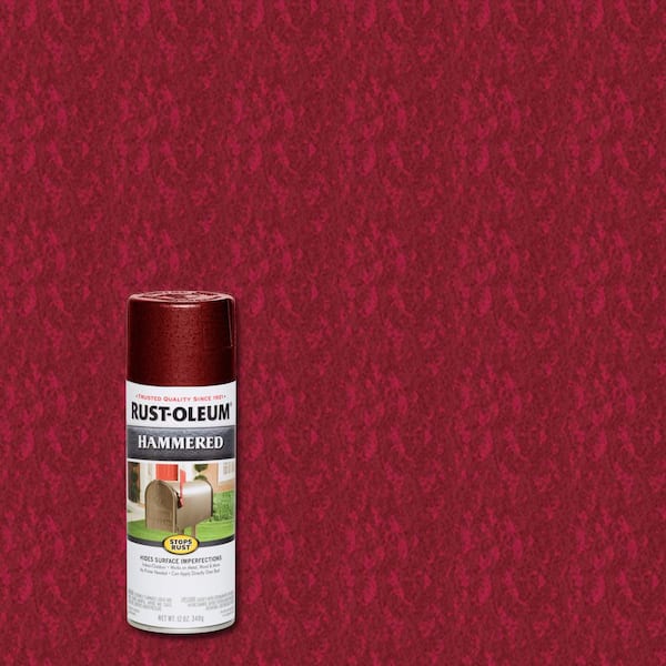 Rust-Oleum Stops Rust 12 oz. Hammered Bright Red Protective Spray Paint (6-Pack)