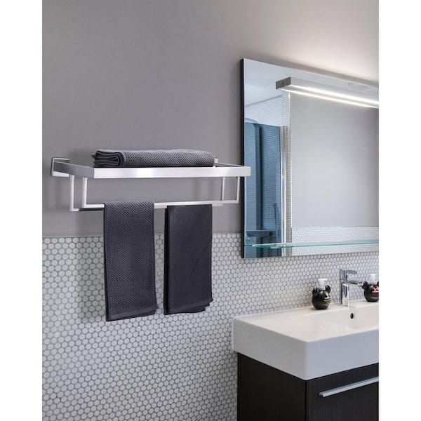 24 in. Wall Mounted Double Towel Bar in Brushed Nickel