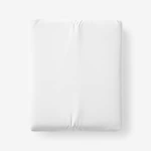 Organic Solid White Cotton Percale Twin XL Fitted Sheet