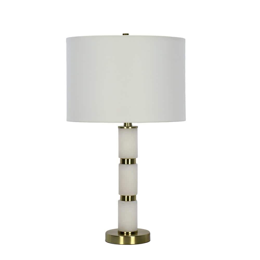"26"" Marble & Metal Table Lamp in Frosted White with Designer Shade" price history on PriceWatchPro