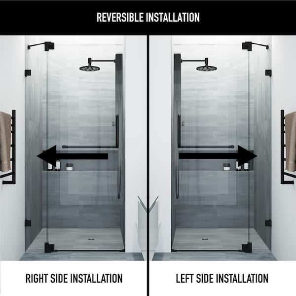 VIGO Pirouette 36 to 42 in. W x 72 in. H Pivot Frameless Shower