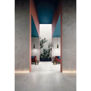 Network Silver 31.38 in. x 31.38 in. Matte Porcelain Concrete Look Floor and Wall Tile (13.684 sq. ft./Case)