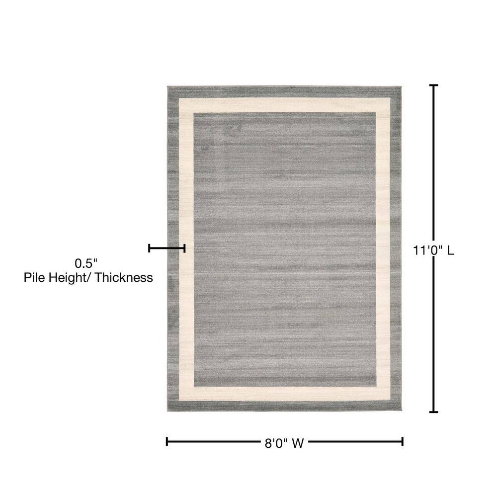 Gray and Ivory Tufted Reversible Synthetic Area Rug 9' x 12'