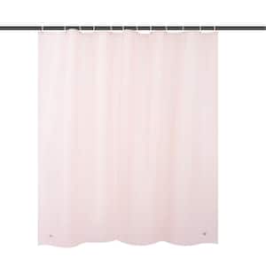 Raystar 70 in. x 72 in. Pink Plaid PEVA Shower Curtain with Hook