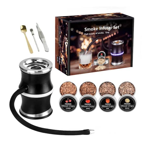 Electric Whiskey Smoker Kit with 3 Light Modes,Bourbon Smoker Kit, 4Wood Chips for Men,Dad,Husband