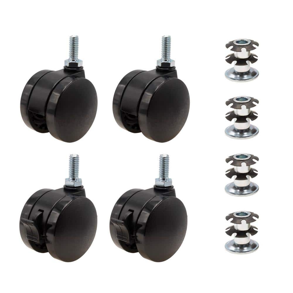 2 in. Black Furniture Swivel Brake Caster 440 lbs. Load Rating for 1 in. Round, 16 up to 18 gauge tubing (4-Pack) price history on PriceWatchPro