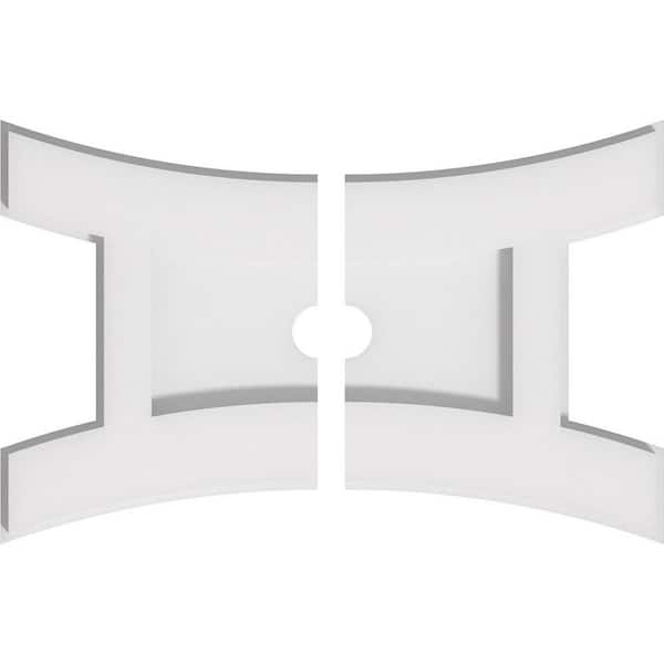 Ekena Millwork 12 in. W x 8 in. H x 1 in. ID x 1 in. P Haven Architectural Grade PVC Contemporary Ceiling Medallion (2-Piece)