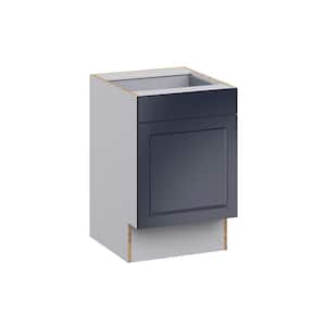 Devon Painted Blue Recessed Assembled 21 in.W x 32.5 in.H x 23.75 in.D Accessible ADA 1 Drawer Base Kitchen Cabinet