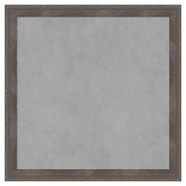 Amanti Art Pinstripe Lead Grey 23 in. x 23 in Framed Magnetic Board