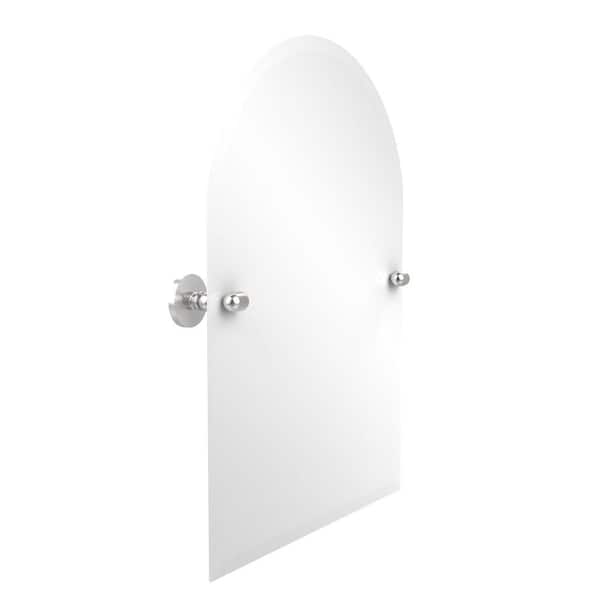 Allied Brass Tango Collection 21 in. x 29 in. Frameless Arched Top Single Tilt Mirror with Beveled Edge in Satin Chrome