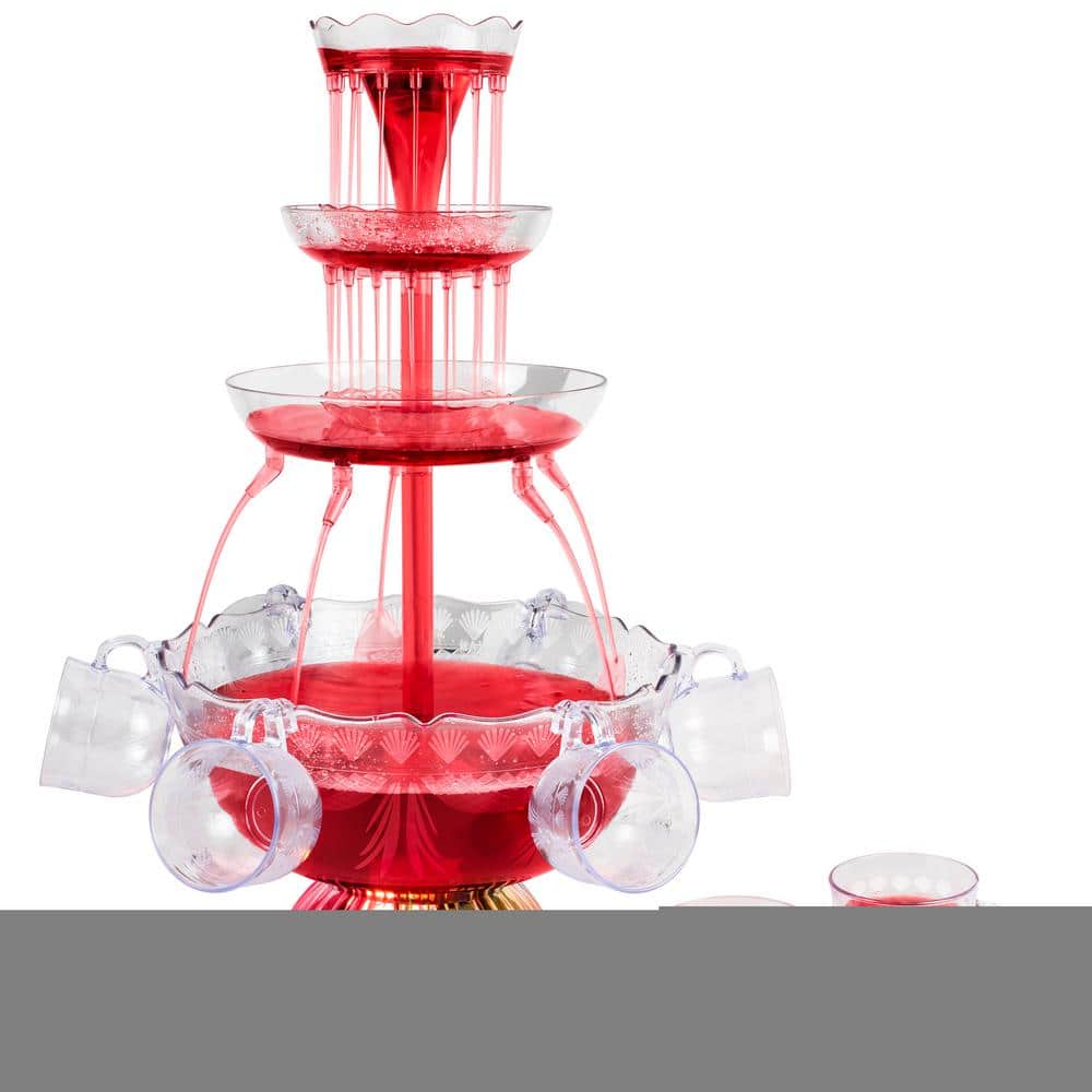 Clear 3-Tier LED Lighted Party Fountain with Cups