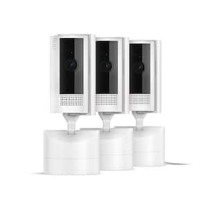 Pan-Tilt Indoor Cam Plug-in Security Camera with 360° Horizontal Pan Coverage, Live View and Two-Way Talk, White-3 Pack