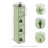 Measurement and assembly diagram for the bookcase dimensions and capacity.