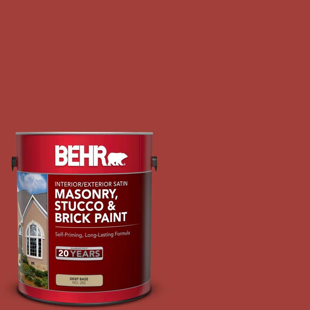 1 gal. #PPU2-16 Fire Cracker Satin Interior/Exterior Masonry, Stucco and Br