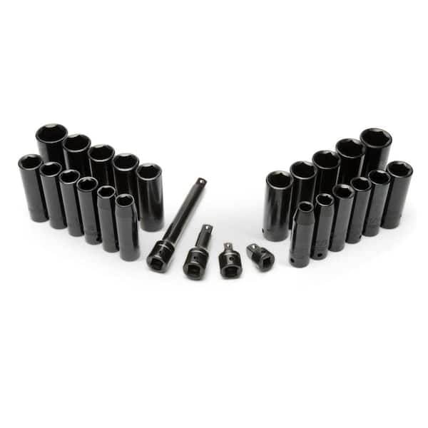 Husky 1/2 in. Drive SAE/Metric Deep Impact Socket Set in EVA Foam (26-Piece)