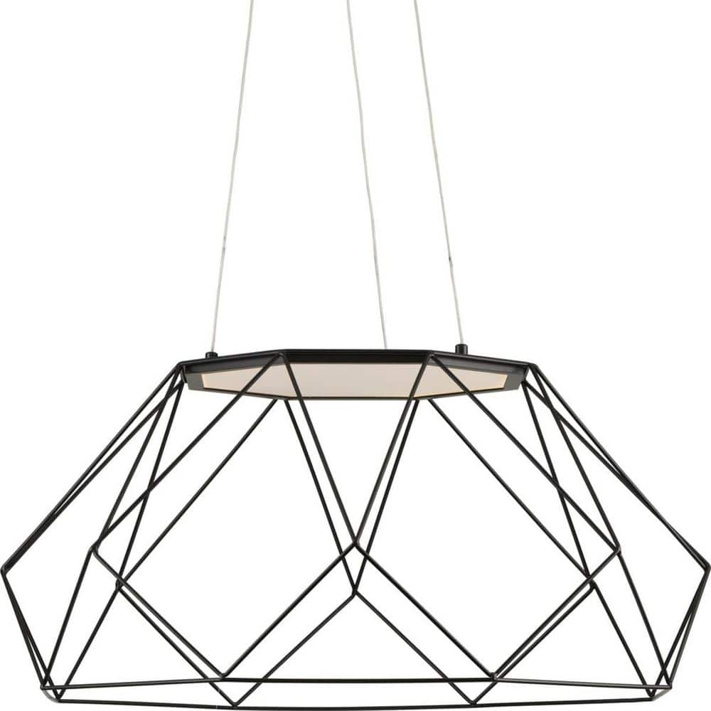 Geodesic Matte Black LED Mid-Century Modern Pendant Light
