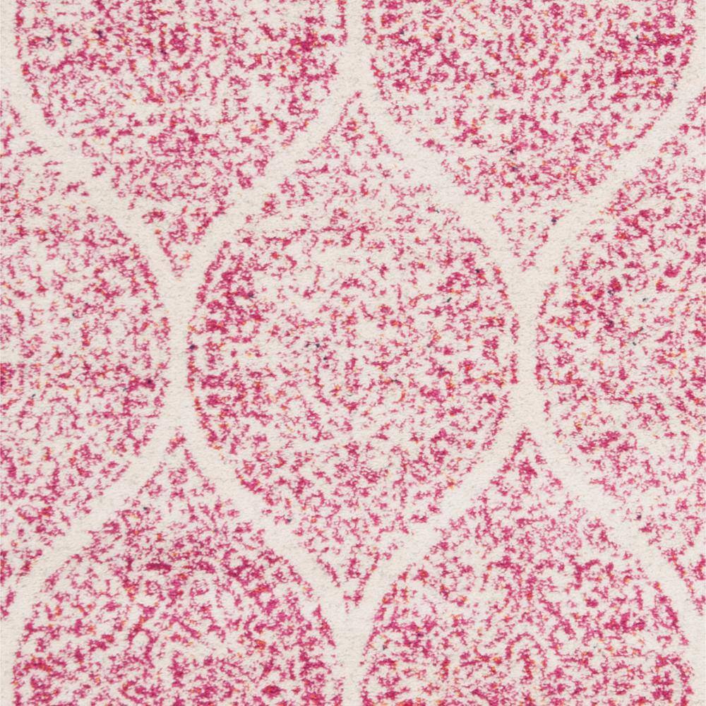 Cream and Fuchsia Reversible Synthetic Area Rug