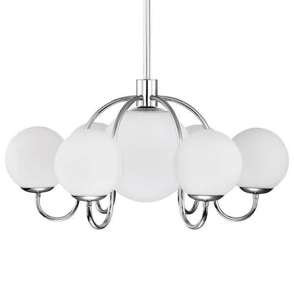 Warehouse of Tiffany Dalia 26 in. 7-Light Indoor Chrome Finish Chandelier with Light Kit