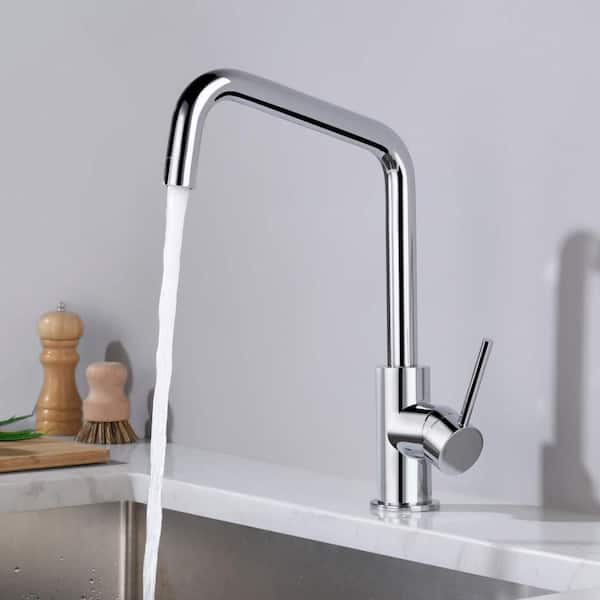 13.25 in. H Single Hole 1.8 GPM Pull Down Sprayer Kitchen Faucet with 360° Spout Swivel, Soap Dispenser in Chrome