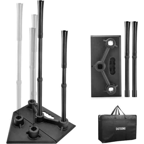 Unbranded Portable Baseball and Softball Travel Batting Tee with Adjustable 5-Position in Black Outdoor