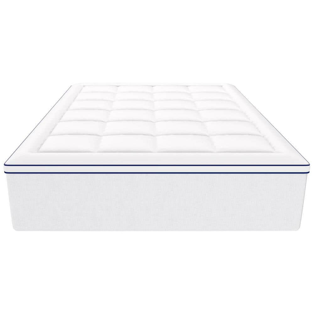 Queen Size White Gel Memory Foam Mattress Topper