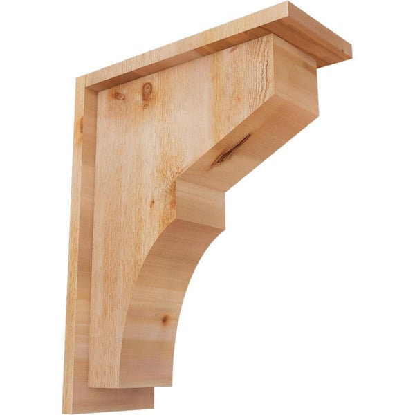Ekena Millwork 6 in. x 14 in. x 18 in. Western Red Cedar Monterey Rough Sawn Corbel with Backplate