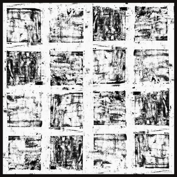Unbranded "Perfect Squares" by Parvez Taj Floater Framed Canvas Abstract Art Print 16 in. x 16 in.