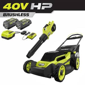 40V HP Brushless 20 in. Cordless Battery Walk Behind Push Mower & Blower with (2) Batteries and Charger