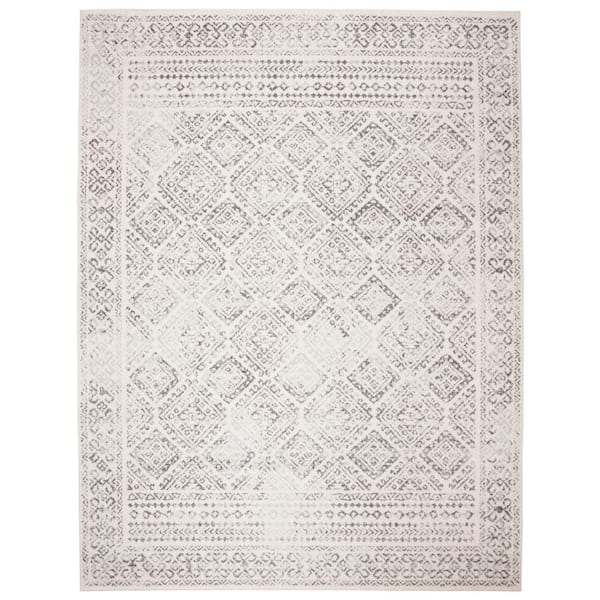 Tulum 10 ft. x 13 ft. Ivory/Gray Geometric Area Rug